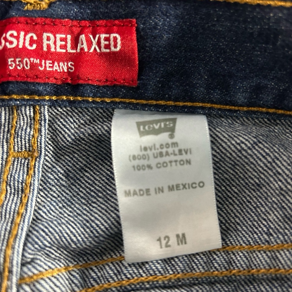 VNTG Levi’s 550 Classic Relaxed Women’s 12 Dark Wash Like New High Rise Straight - Picture 7 of 12